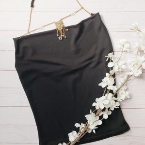 Necessary Objects black tank with gold necklace